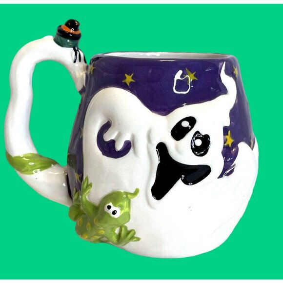 3D Scary Spooky Ghost Halloween Coffee Tea Soup Mug Cup Pumpkin Lizard Spider - Picture 2 of 6